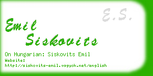 emil siskovits business card